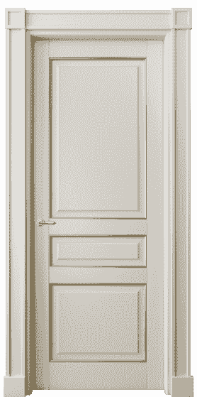 Дверь межкомнатная 6305 БОСП. Цвет Бук облачный серый с позолотой. Материал  Массив бука эмаль с патиной. Коллекция Toscana Plano. Картинка.