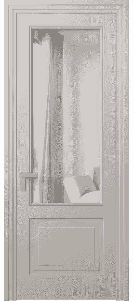Дверь межкомнатная 8352 МСБЖ Двустороннее зеркало. Цвет Матовый светло-бежевый. Материал Гладкая эмаль. Коллекция Rocca. Картинка.