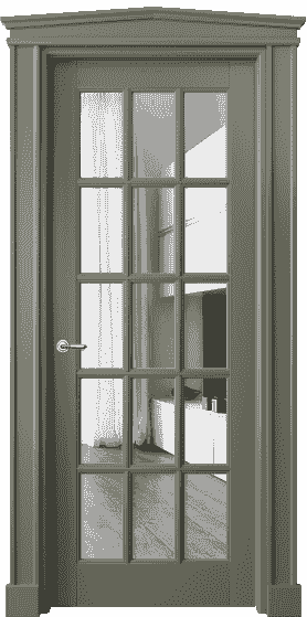 Дверь межкомнатная 6311 БОТ Зеркало. Цвет Бук оливковый тёмный. Материал Массив бука эмаль. Коллекция Toscana Grigliato. Картинка.