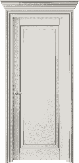 Дверь межкомнатная 6201 БЖМС. Цвет Бук жемчуг с серебром. Материал  Массив бука эмаль с патиной. Коллекция Royal. Картинка.