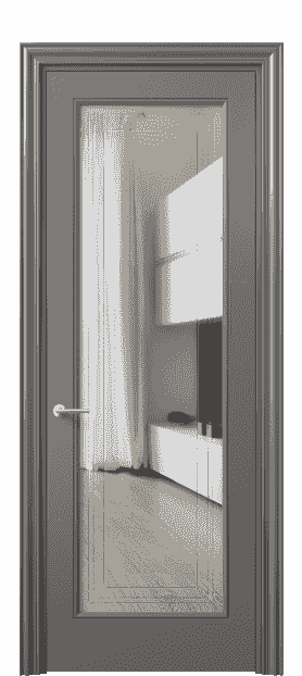 Дверь межкомнатная 8400 МКЛС Прозрачное стекло с гравировкой Mascot. Цвет Матовый классический серый. Материал Гладкая эмаль. Коллекция Mascot. Картинка.