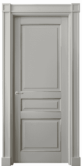 Дверь межкомнатная 6305 БНСРП. Цвет Бук нейтральный серый с позолотой. Материал  Массив бука эмаль с патиной. Коллекция Toscana Plano. Картинка.
