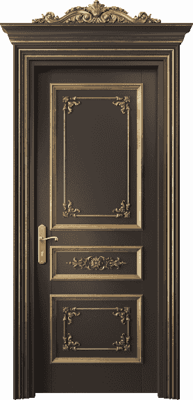 Дверь межкомнатная 6503 БАНЗА. Цвет Бук антрацит золотой антик. Материал Массив бука эмаль с патиной золото античное. Коллекция Imperial. Картинка.