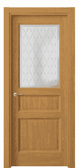 Дверь межкомнатная 1432 ВНД Стекло Шато. Цвет Ванильный дуб. Материал Ламинатин. Коллекция Galant. Картинка.