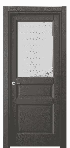Дверь межкомнатная 1432 СТГФ Стекло Шато. Цвет Софт-тач графитовый. Материал Полипропилен. Коллекция Galant. Картинка.