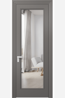 Дверь межкомнатная 8300 МКЛС Двустороннее зеркало. Цвет Матовый классический серый. Материал Гладкая эмаль. Коллекция Rocca. Картинка.
