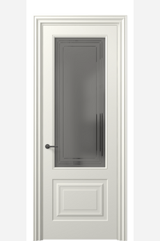Дверь межкомнатная 8452 МЖМ Серый сатин с гравировкой. Цвет Матовый жемчужный. Материал Гладкая эмаль. Коллекция Mascot. Картинка.