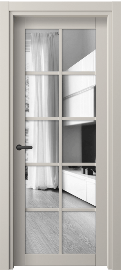 Межкомнатная дверь Neo 2106 ПЭТ светло-серый Двустороннее зеркало, триплекс Цена 30239 ₽ | Volhovec