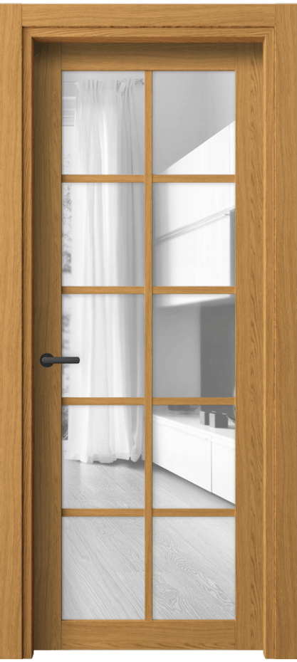 Межкомнатная дверь Neo 2106 Ванильный дуб Прозрачное стекло, триплекс Цена 30959 ₽ | Volhovec