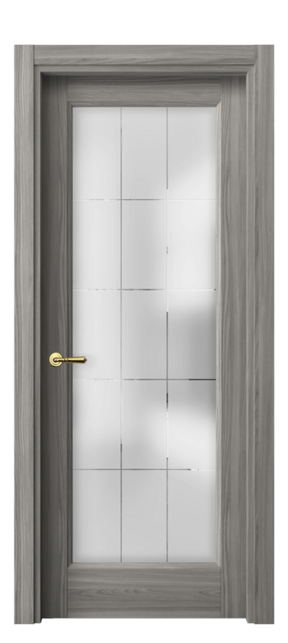 Межкомнатная дверь Galant 1402 Имбирный ясень Сатинированное стекло с гравировкой "Лофт" Цена 201770 AMD | Volhovec