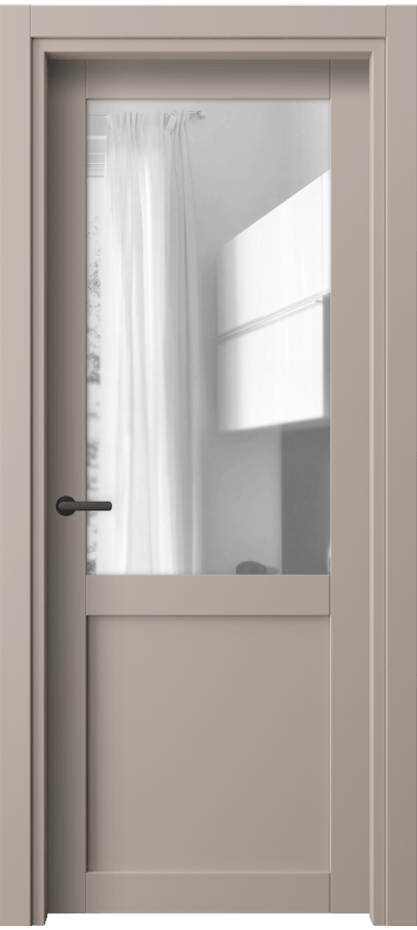 Межкомнатная дверь Нео 2122 ПЭТ серо-коричневый  Прозрачное стекло, триплекс Цена 31699 ₽ | Volhovec