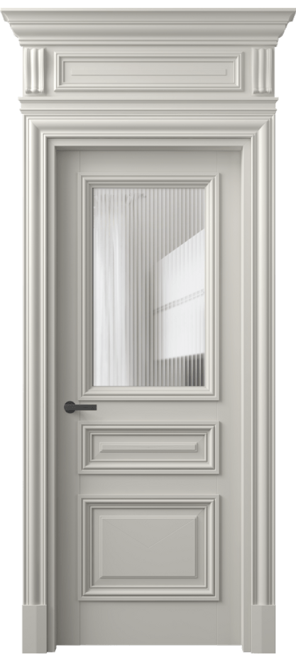 Межкомнатная дверь Antique 7304 Бук тёплый серый Рифлёное стекло "Moru", триплекс Цена 170609 ₽ | Volhovec