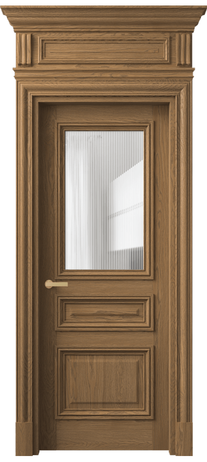 Межкомнатная дверь Антик 7304 Дуб мускатный матовый Рифлёное стекло "Дюна", триплекс Цена 268949 ₽ | Volhovec