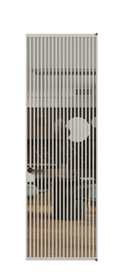 Алюминиевая дверь АЛПЛ040.06 Алюминий светло-бежевый Прозрачное стекло "Crystal Vision", калёное, 6 мм Цена 9540  | Volhovec