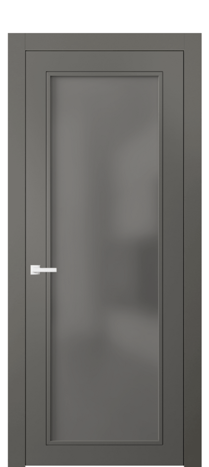Межкомнатная дверь Neo Classic 8000 Матовый классический серый Сатинированное серое стекло, триплекс Цена 63119 ₽ | Volhovec