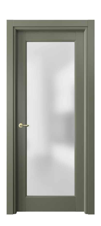 Межкомнатная дверь Тоскана Элегантэ 6300 Матовый оливковый тёмный Сатинированное стекло Цена 92299 ₽ | Volhovec