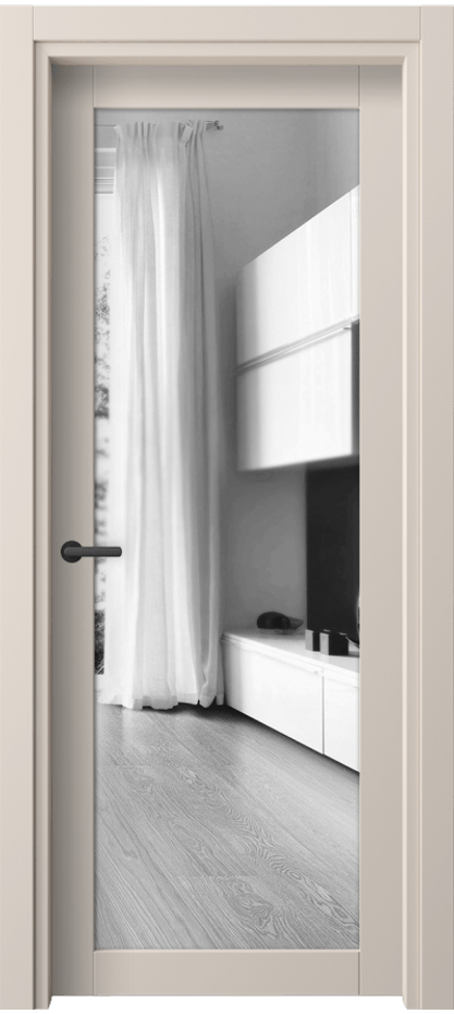 Межкомнатная дверь Neo 2102 ПЭТ пудровый бежевый Двустороннее зеркало, триплекс Цена 5147880 so'm | Volhovec