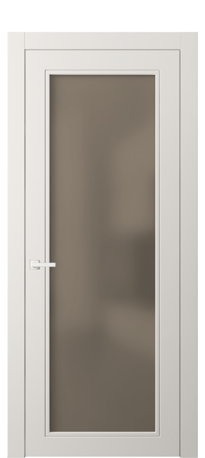 Межкомнатная дверь Neo Classic 8000 Матовый пудровый белый Сатинированное бронзовое стекло, триплекс Цена 63119 ₽ | Volhovec