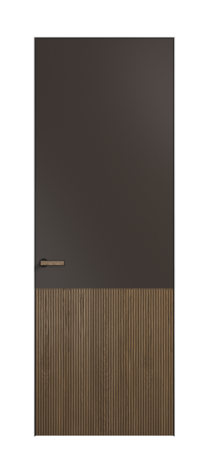 Межкомнатная дверь Velvet 8204 Дуб джутовый матовый - Матовый антрацит. Цена 123129  | Volhovec