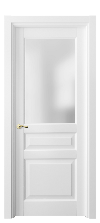 Межкомнатная дверь Лигнум 0710 Матовый белоснежный Сатинированное стекло Цена 99099 ₽ | Volhovec