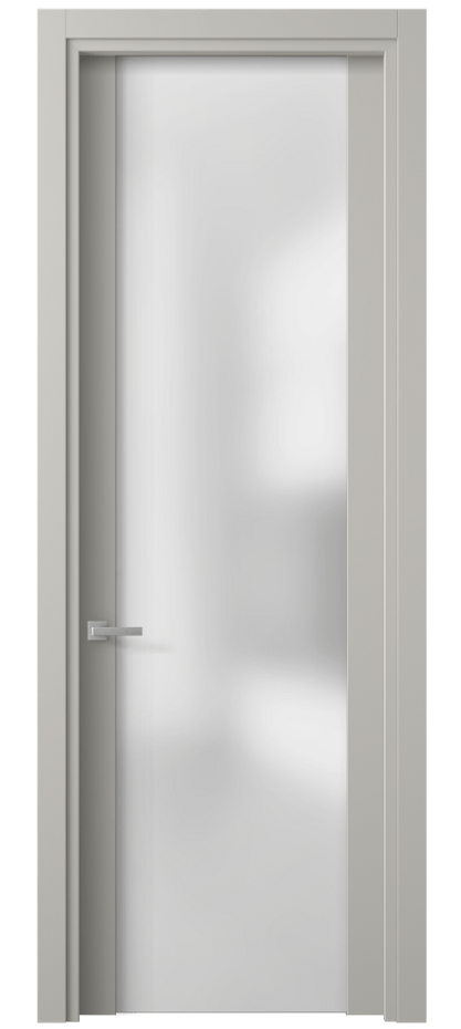 Межкомнатная дверь Planum 4114 Матовый тёплый серый Сатинированное стекло Цена 44559 ₽ | Volhovec
