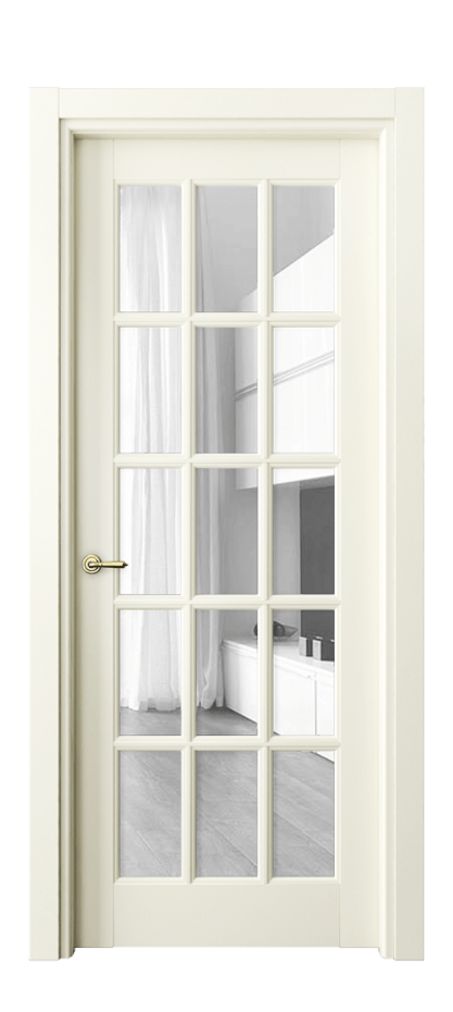 Межкомнатная дверь Toscana Grigliato 6311 Бук молочно-белый Прозрачное стекло, 4 мм Цена 86079 ₽ | Volhovec