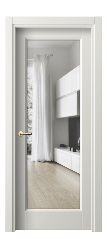 Межкомнатная дверь Galant 1402 Софт-тач белоснежный Прозрачное стекло, 4 мм Цена 23939 ₽ | Volhovec