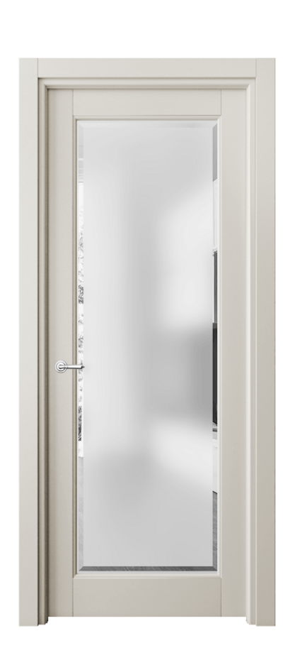 Межкомнатная дверь Toscana Rombo 6300 Бук облачный серый Сатинированное стекло с фацетом Цена 72879 ₽ | Volhovec