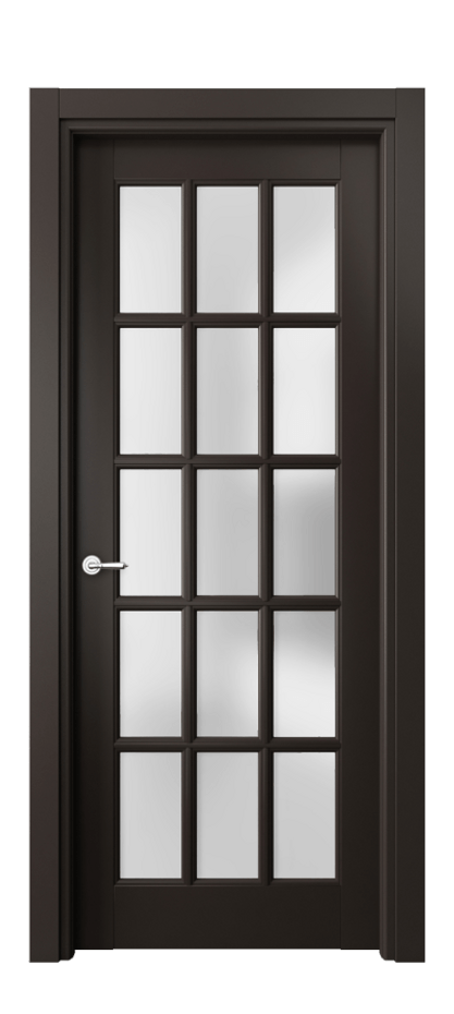 Межкомнатная дверь Тоскана Грильято 6311 Матовый антрацит Сатинированное стекло Цена 111899 ₽ | Volhovec