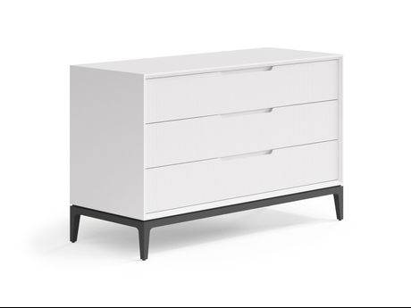 Мебель Комод Velvet 3 ящика. Цвет Матовый пудровый белый. Материал Гладкая эмаль. Коллекция Комод Velvet 3 ящика. Картинка.