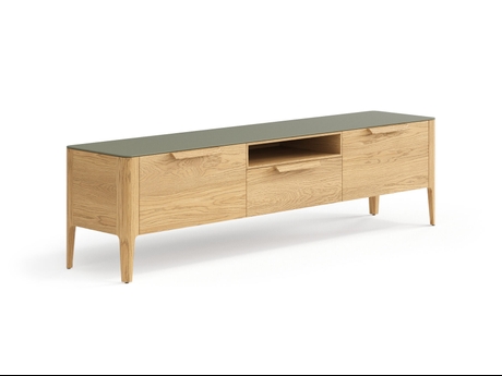 Мебель ТВ тумба Piega. Цвет Дуб пшеничный матовый. Материал Массив дуба матовый. Коллекция ТВ тумба Piega. Картинка.