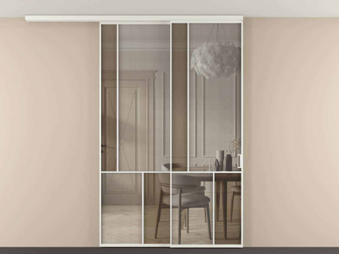 Перегородка Mosaic вдоль стены телескопик синхро-2 #VENDORCODE# #FURNISH# #GLASS# Цена #PRICE# #CURRENCY# | Volhovec