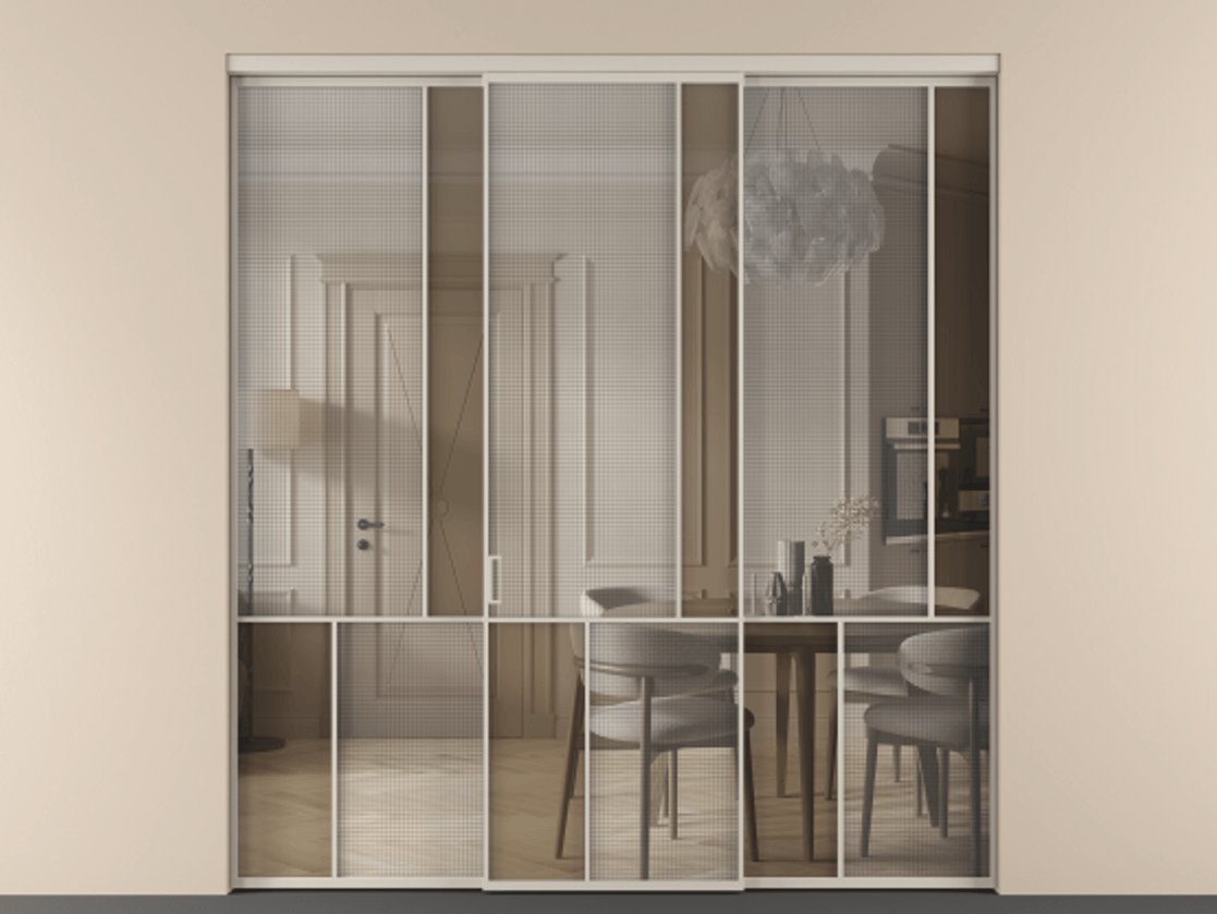 Перегородка Mosaic внутри проема трёхстворчатая #VENDORCODE# #FURNISH# #GLASS# Цена #PRICE# #CURRENCY# | Volhovec