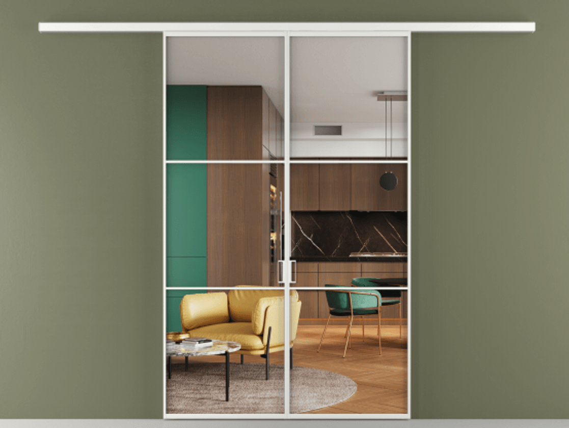 Перегородка Formato вдоль стены двустворчатая #VENDORCODE# #FURNISH# #GLASS# Цена #PRICE# #CURRENCY# | Volhovec