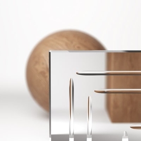 Двустороннее зеркало с гравировкой "Грани", триплекс, 7 мм