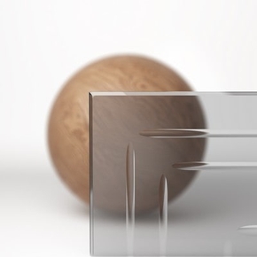 Прозрачное серое стекло с гравировкой "Грани", триплекс, 7 мм