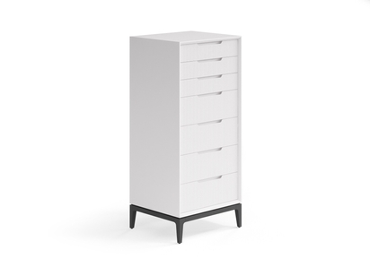 Мебель Комод Velvet 7 ящиков. Цвет Матовый пудровый белый. Материал Гладкая эмаль. Коллекция Комод Velvet 7 ящиков. Картинка.