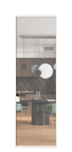 Дверь межкомнатная АЛПЛ040.01 АПБЛ MORU. Цвет Алюминий пудровый белый. Материал Алюминий в эмали. Коллекция Formato. Картинка.