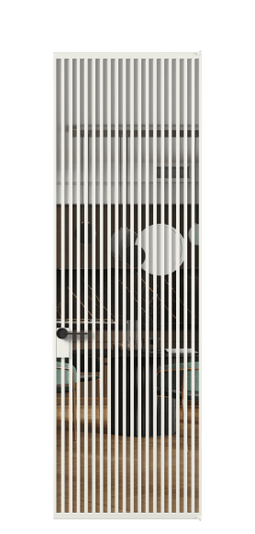 Дверь межкомнатная АЛПЛ040.06 АССР Crystalvision. Цвет Алюминий светло-серый. Материал Алюминий в эмали. Коллекция Formato. Картинка.