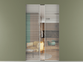 Алюминевая перегородка АЛПР 040.07 МСР Crystalvision. Цвет Алюминий серый. Материал Алюминий в эмали. Коллекция Перегородка Формато скрытый пенал 2 створки. Картинка.