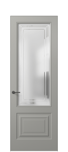 Дверь межкомнатная 8452 МНСР Сатин с гравировкой Mascot. Цвет Матовый нейтральный серый. Материал Гладкая эмаль. Коллекция Mascot. Картинка.