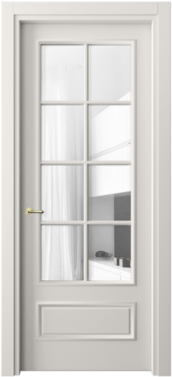 Дверь межкомнатная 8112 МПБЛ ПРОЗ. Цвет Матовый пудровый белый. Материал Гладкая эмаль. Коллекция Paris. Картинка.