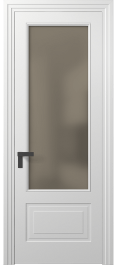 Дверь межкомнатная 8342 МБЛ Бронза сатин. Цвет Матовый белоснежный. Материал Гладкая эмаль. Коллекция Rocca. Картинка.