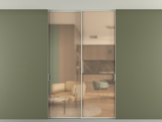 Алюминевая перегородка АЛПР 040.01_БЕЛ_САТ ОРАНЖ_new. Цвет Алюминий Белый. Материал Алюминий. Коллекция Перегородка Formato внутри проёма скрытое крепление в потолок 2 створки. Картинка.