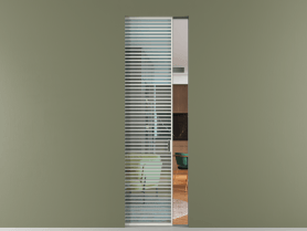 Алюминевая перегородка АЛПР 040.077 МСР ПРОЗ ГОЛ. Цвет Алюминий серый. Материал Алюминий в эмали. Коллекция Перегородка Formato скрытый пенал 1 створка. Картинка.