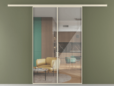 Перегородка Formato вдоль стены 2 створки