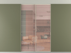 Перегородка Formato внутри проёма скрытое крепление в потолок 2 створки