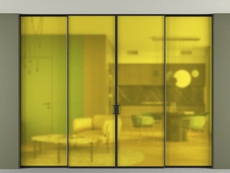 Перегородка Formato внутри проёма скрытое крепление в потолок 4 створки