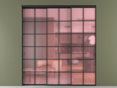 Перегородка Formato внутри проёма 3 створки с синхронным механизмом