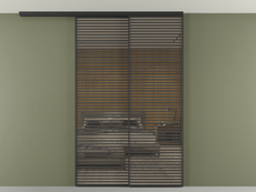 Перегородка Formato вдоль стены на потолок 2 створки с синхронным механизмом